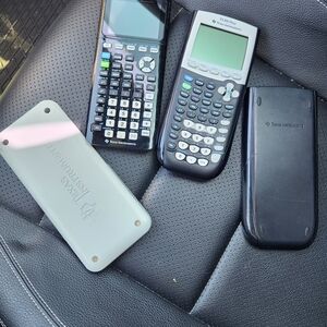 2 Texas Instruments Graphing Calculator Set - Black and Gray TI-84 CE & TI-84 P